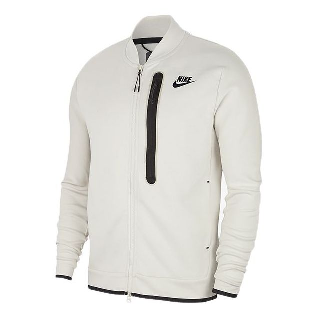 Bomber bunda Nike Fleece Stand Collar Jacket Biela | CZ1797-072
