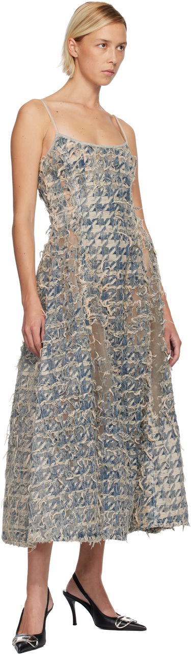 Šaty Diesel De-Sweeney-Long-Fsh Frayed Houndstooth Maxi Dress Rôznofarebný | A21622 007CC, 3