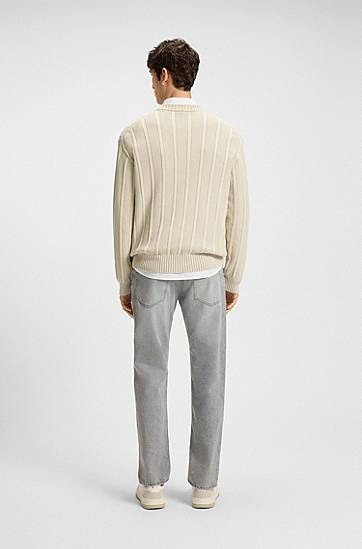 Džínsy BOSS Maine Regular-Fit Comfort-Stretch Jeans Šedá | 50544654, 1