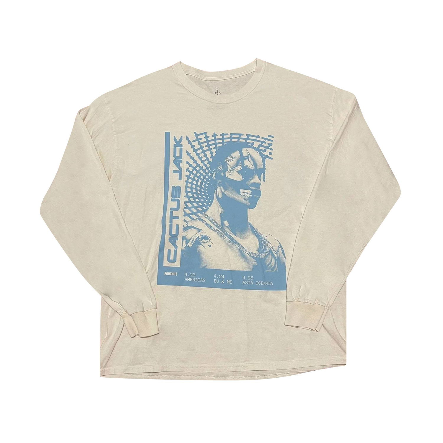 Tričko Cactus Jack by Travis Scott T-3500 Repeat Long-Sleeve T-Shirt Biela | CJFN LS23 WHIT, 1