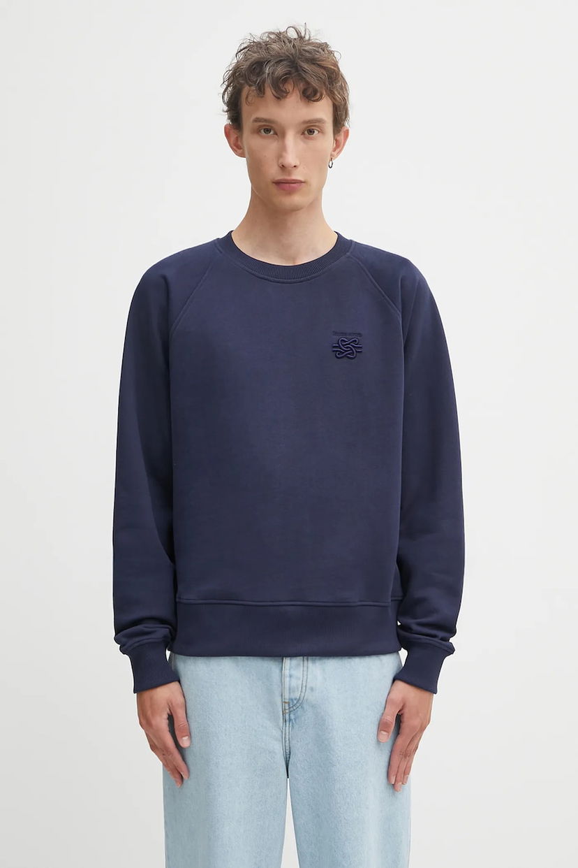 Mikina Filling Pieces Filling Pieces Embroidered Knot Sweatshirt Navy | 422530500143