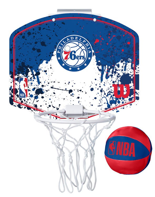Športový doplnok Wilson Tennis Philadelphia 76ers NBA Team Mini Hoop Modrá | wtb1302ph