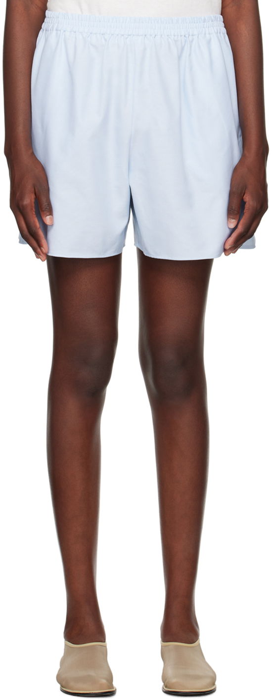 Šortky The Row Elastic Waistband Cotton Shorts Modrá | 7258-W2644, 0