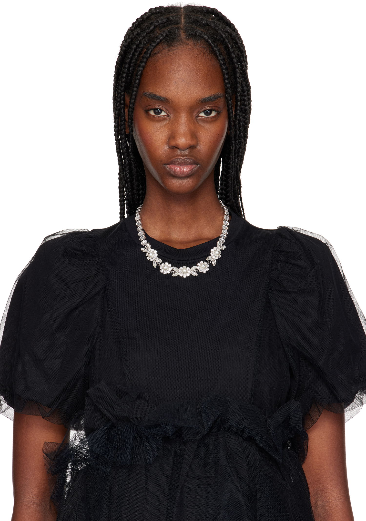 Náhrdelník Simone Rocha Simone Rocha Pearl & Crystal Daisy Floret Necklace Metalická | NKS84 0906, 1