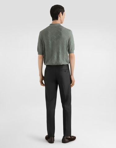 Polo tričko Dolce & Gabbana Dolce & Gabbana Micro-dot Stitch Silk Polo Shirt Zelené | GXZ02TJBSOCN4085, 2