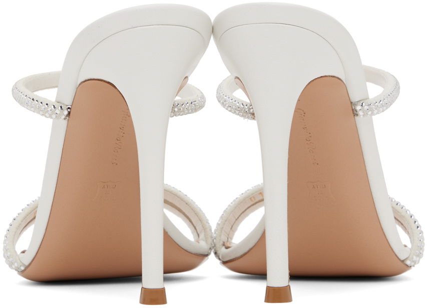 Tenisky a topánky Gianvito Rossi Cannes Crystal-Embellished Satin Heeled Sandals Biela | G16090.15RIC.XCN, 1