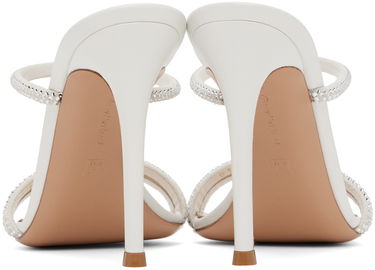 Tenisky a topánky Gianvito Rossi Cannes Crystal-Embellished Satin Heeled Sandals Biela | G16090.15RIC.XCN, 1