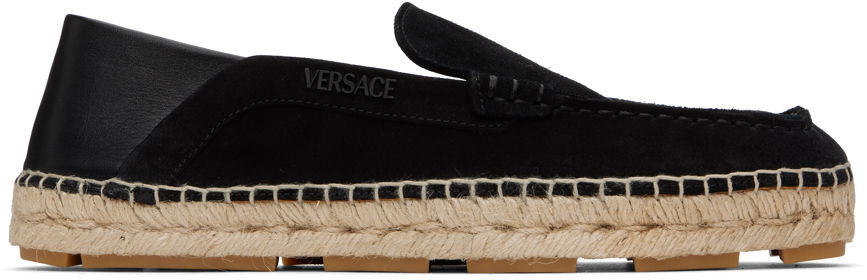 Tenisky a topánky Versace Black Logo Suede Espadrilles Čierna | 1015926_1A11237, 0