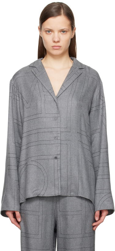 Košeľa TOTEME TOTEME Monogram Flannel Pajama Shirt Šedá | 251-WRT976-FB0080, 0