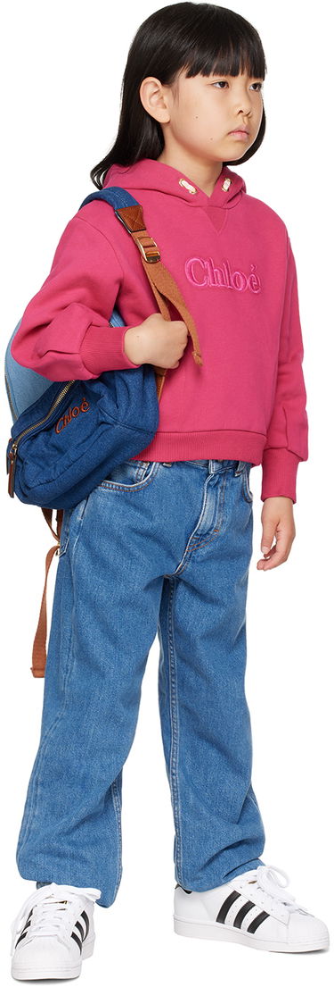 Batoh CHLOÉ Chloé Embroidered Denim Backpack Modrá | C20280, 3