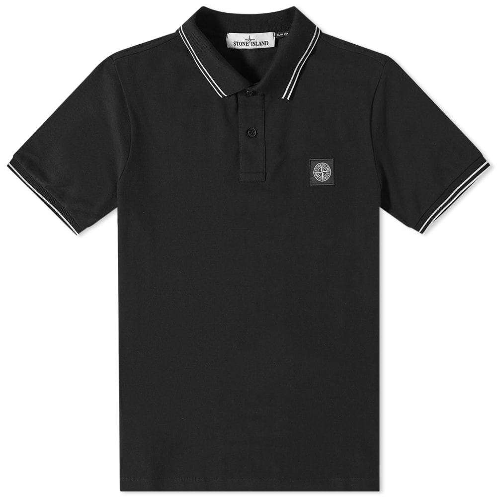 Polo tričko Stone Island Stretch Pique Tipped Polo Čierna | 101522S18-V0029, 0