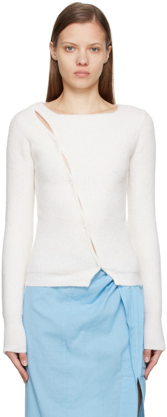 Sveter Jacquemus Le Papier 'La Maille Pau' Cardigan Biela | 22H202KN002-2085, 0