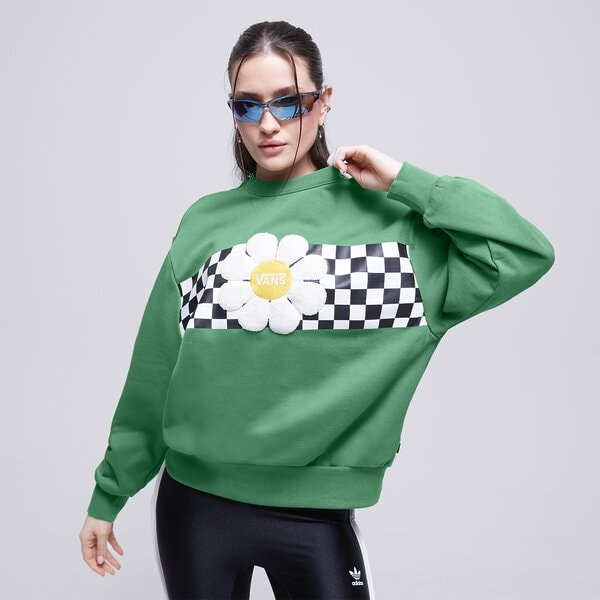 Mikina Vans Oversized Floral Crew Sweatshirt Zelené | VN00074EBR1, 0