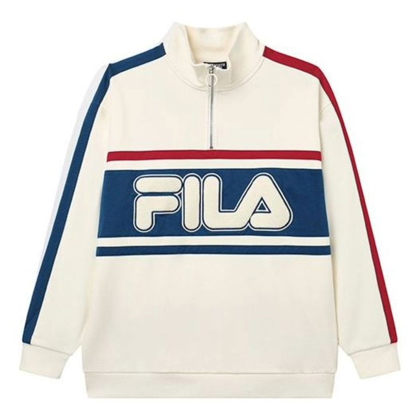 Mikina FILA Logo Pullover Sweatshirt Biela | F11U239299F-IV