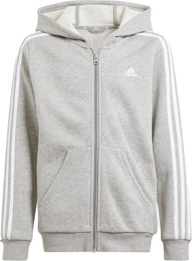 Mikina adidas Originals adidas 3-Stripes Fleece Full-Zip Hoodie Šedá | is3241, 0
