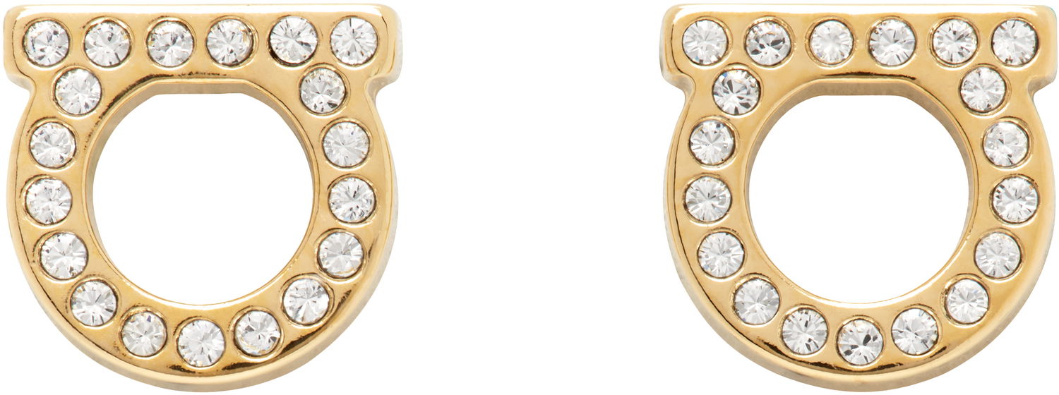 Náušnice FERRAGAMO Salvatore Ferragamo Gancini Crystal Earrings Metalická | 696576, 0