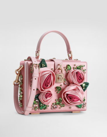 Kabelka Dolce & Gabbana Dolce & Gabbana Dolce Box Satin Handbag with Rose and Crystal Embellishments Ružová | BB5970A6N988D427, 2