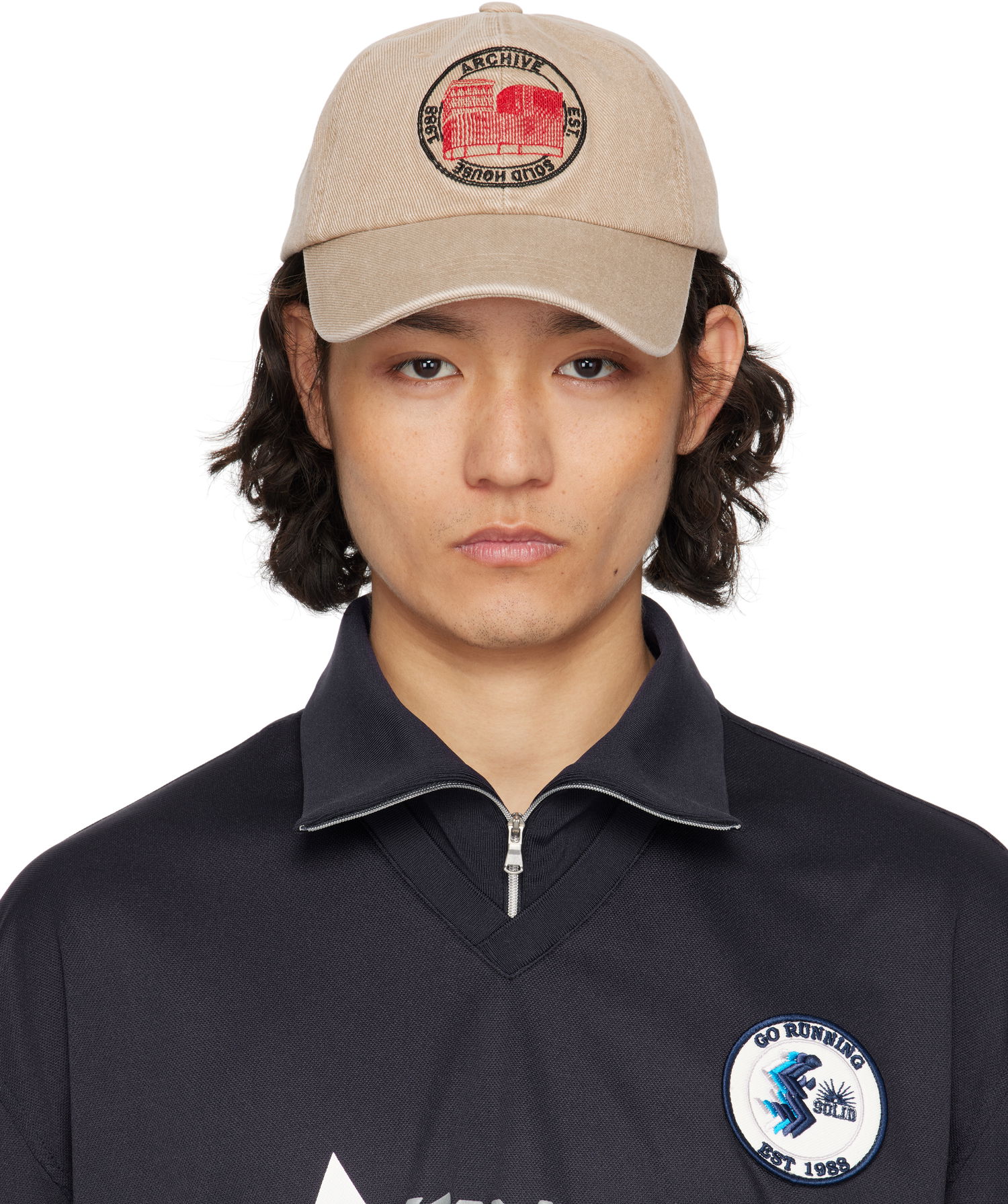 Šiltovka Solid Homme Solid Homme 'Solid House' Cotton Ball Cap Béžová | S251AC11, 0