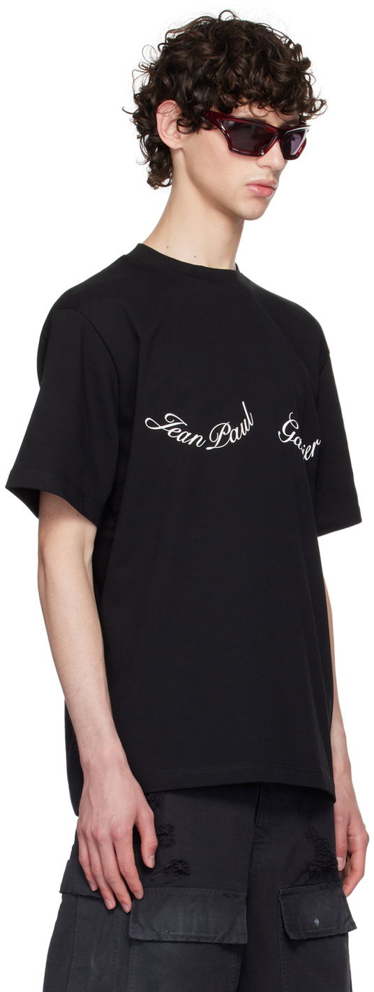 Tričko Jean Paul Gaultier Jean Paul Gaultier Large Logo T-Shirt Čierna | 24/30-F-TS083I-J055-0001, 1