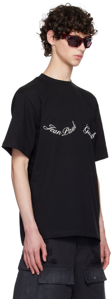 Tričko Jean Paul Gaultier Jean Paul Gaultier Large Logo T-Shirt Čierna | 24/30-F-TS083I-J055-0001, 1