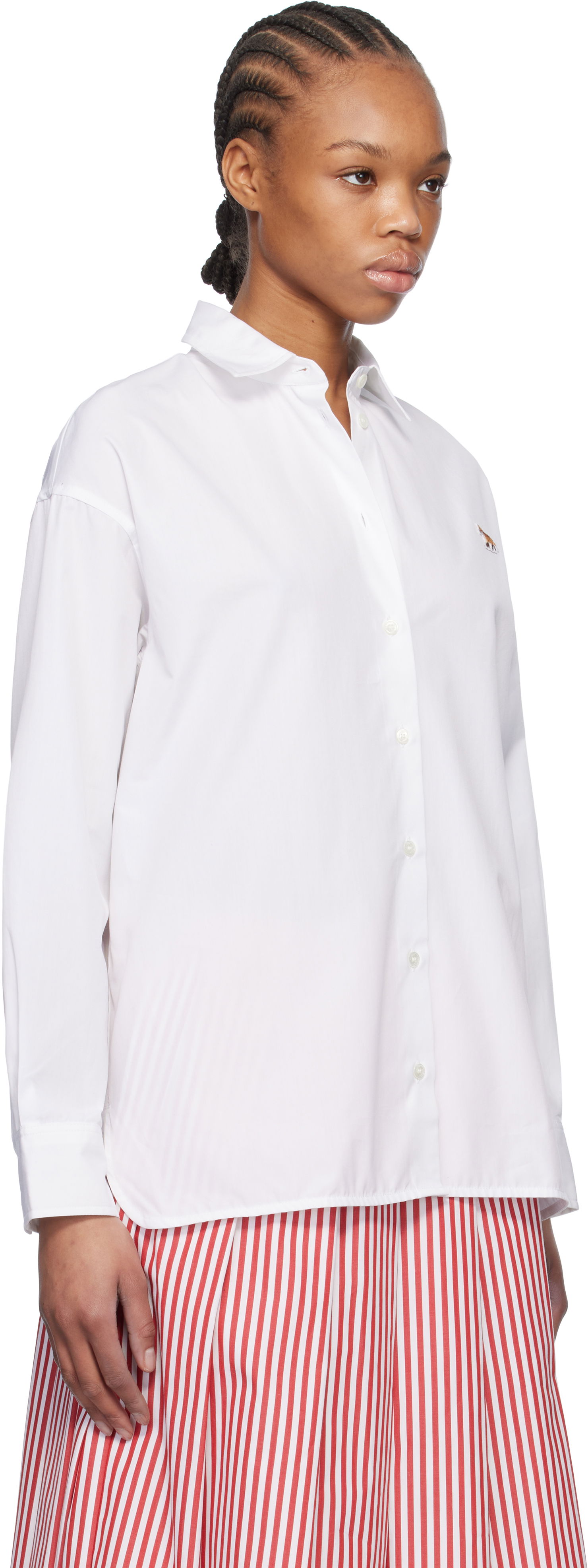 Košeľa MAISON KITSUNÉ Maison Kitsuné Baby Fox Patch Classic Shirt Biela | OW00401WC0026, 1