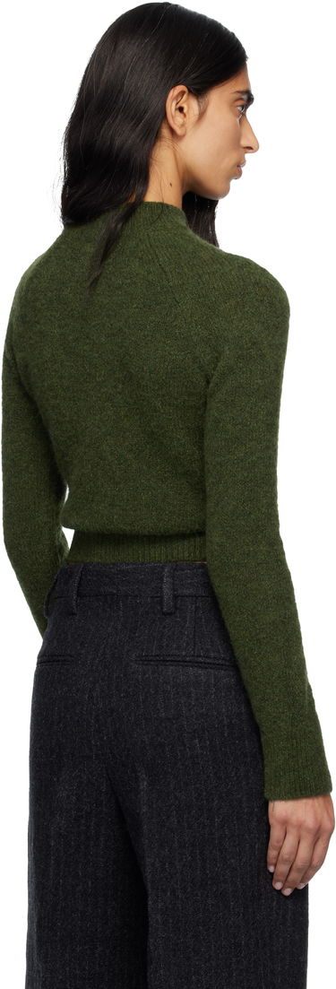 Sveter Dries Van Noten Dries Van Noten Fitted Mock Neck Knit Sweater Zelené | 252-011225-2709, 2
