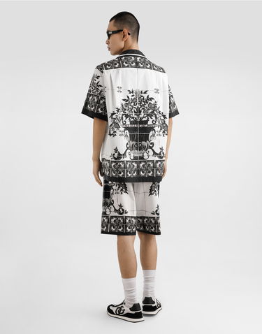 Šortky Dolce & Gabbana Dolce & Gabbana Majolica-Print Poplin Shorts Biela | GV37ATHH5ECI33TN, 2