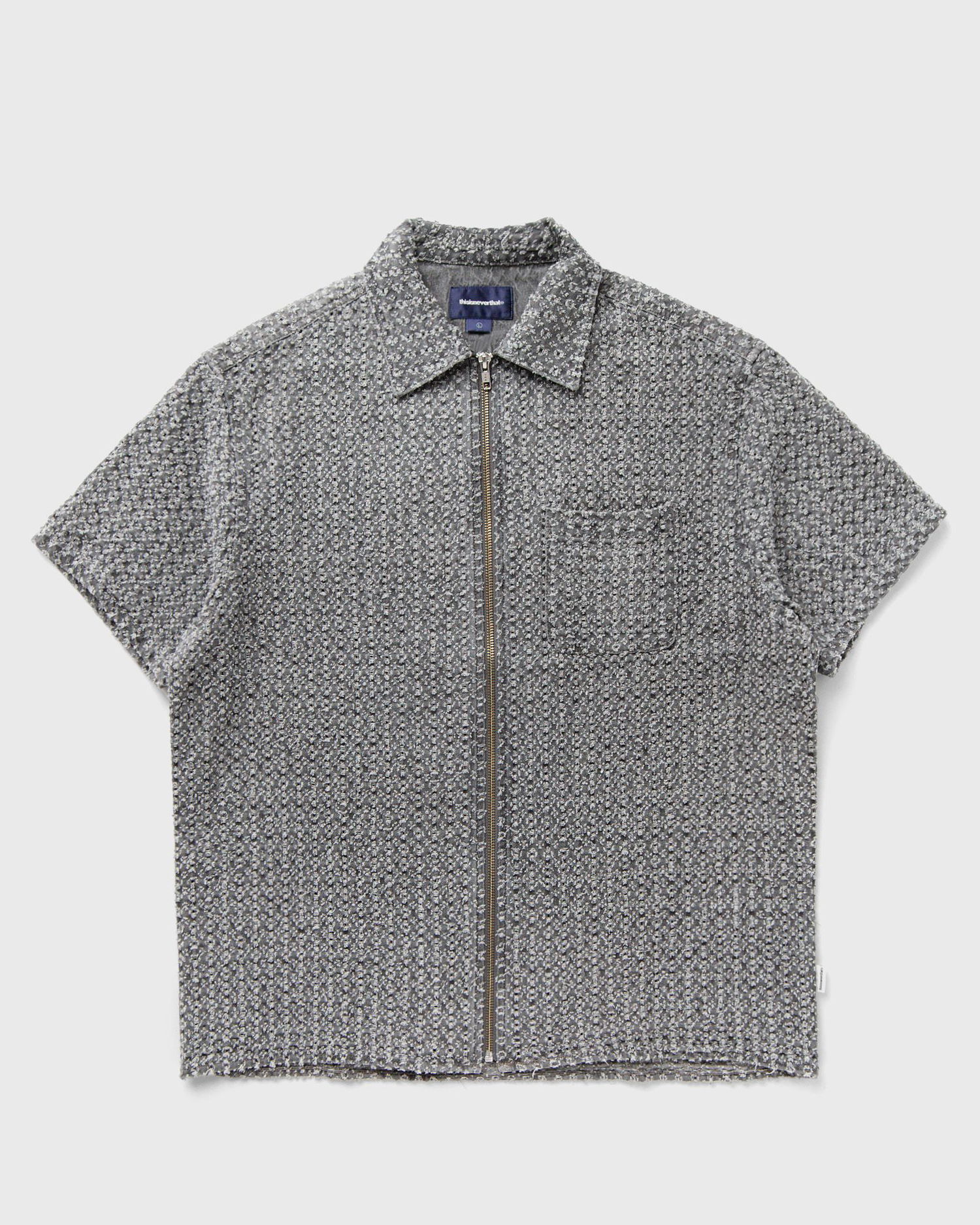 Košeľa thisisneverthat Short Sleeve Zip Shirt Šedá | TN250DSHTS01GRY, 0