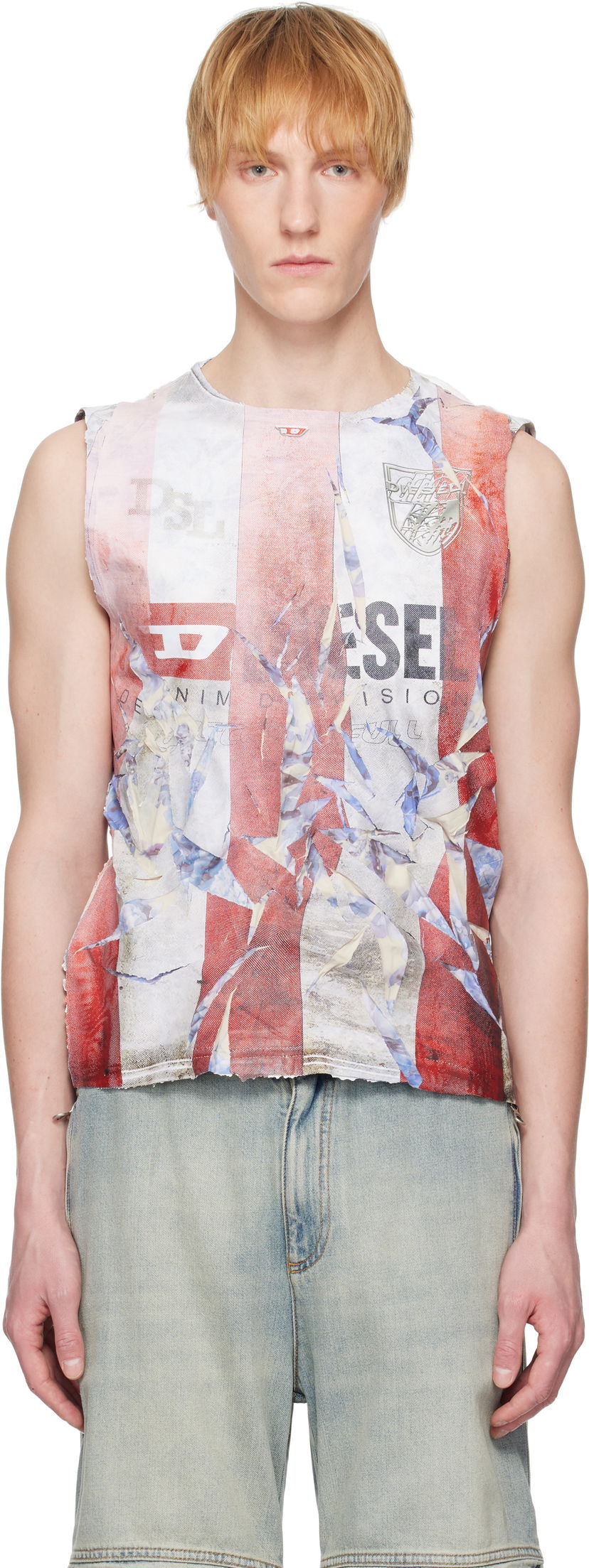 Tielko Diesel Diesel T-Per Stripe Tank Top Biela | A18700-0SKBT-42AA