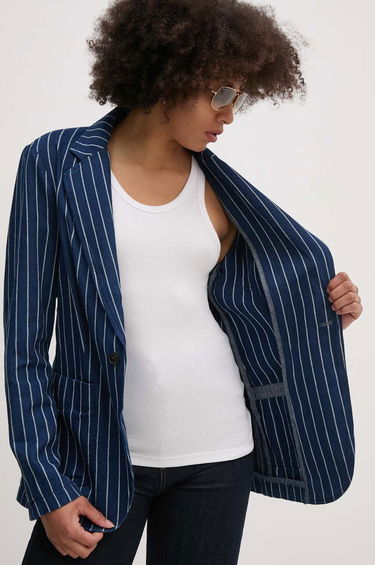 Bunda Polo by Ralph Lauren Striped Single-Breasted Blazer Modrá | 211934940, 5