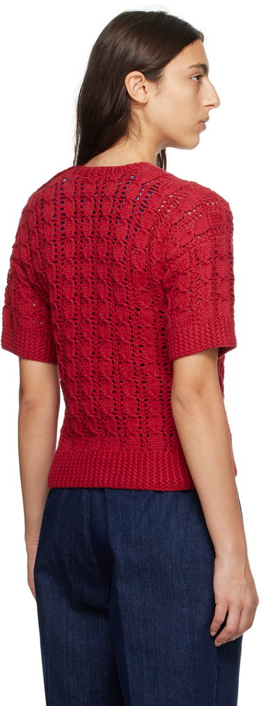 Sveter YMC YMC Rosemary Short Sleeve Knit Sweater Červená | Q8UMC, 2