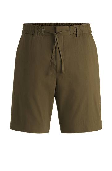 Šortky BOSS Linen-Blend Formal Shorts Zelené | 50540694, 0