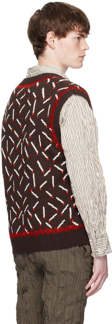 Vesta Bottega Veneta Bottega Veneta Cotton Jacquard Matches Vest Hnedá | 823017V5ET02049, 2