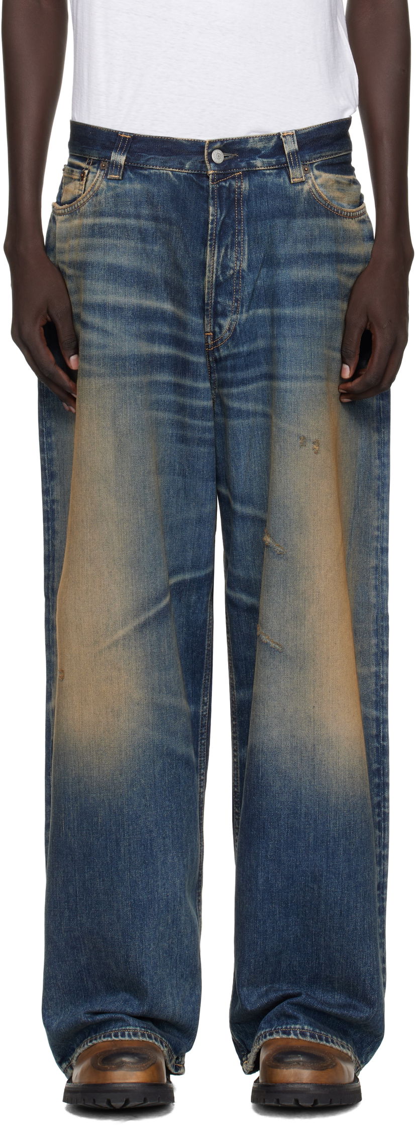 Džínsy Acne Studios Acne Studios Loose Fit 2023 Jeans Modrá | C00094-