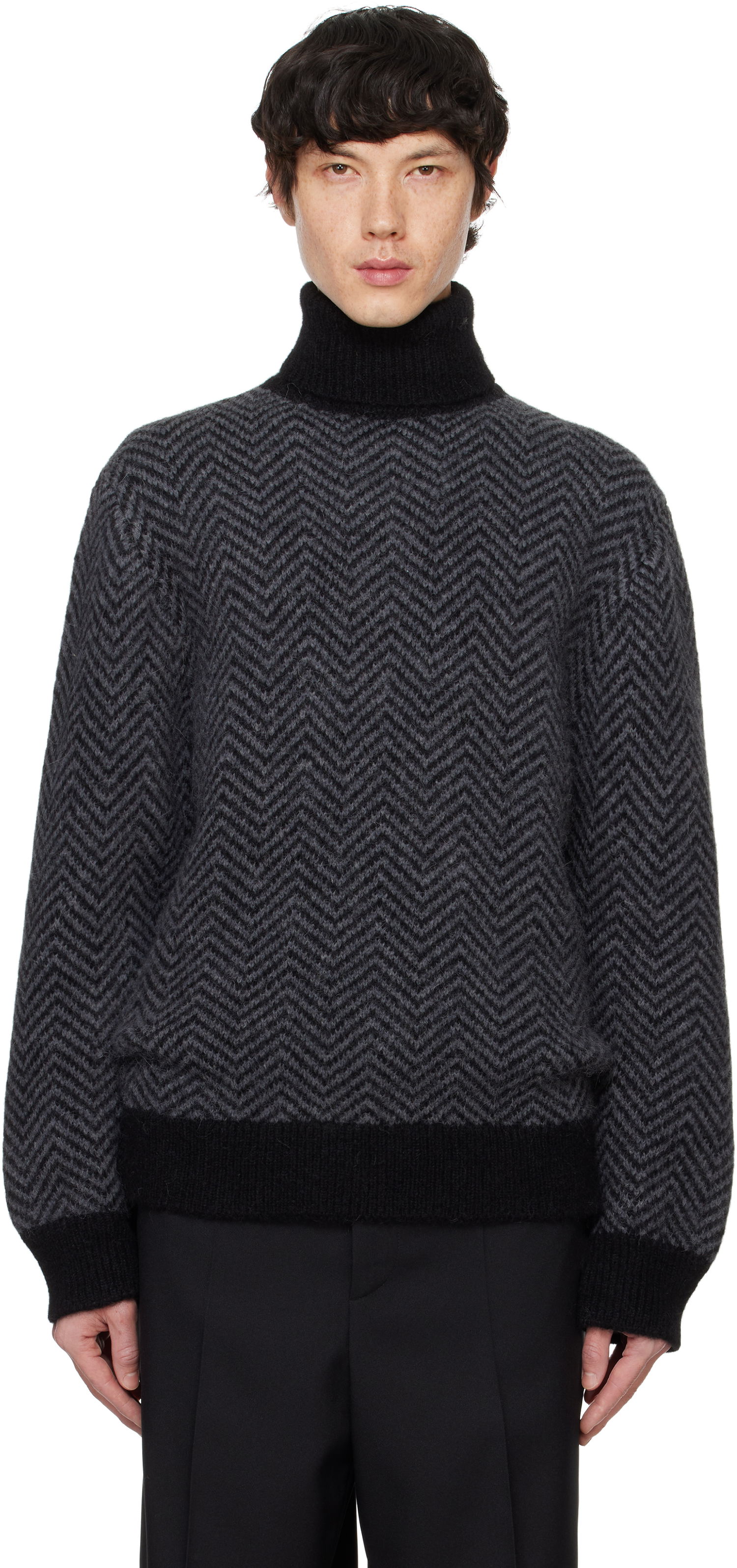 Sveter Officine Générale Turtleneck Sweater Šedá | W24MKNT321, 0