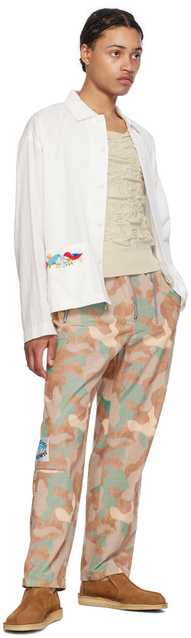Košeľa YMC Embroidered Linen Shirt Biela | P2WAE, 3
