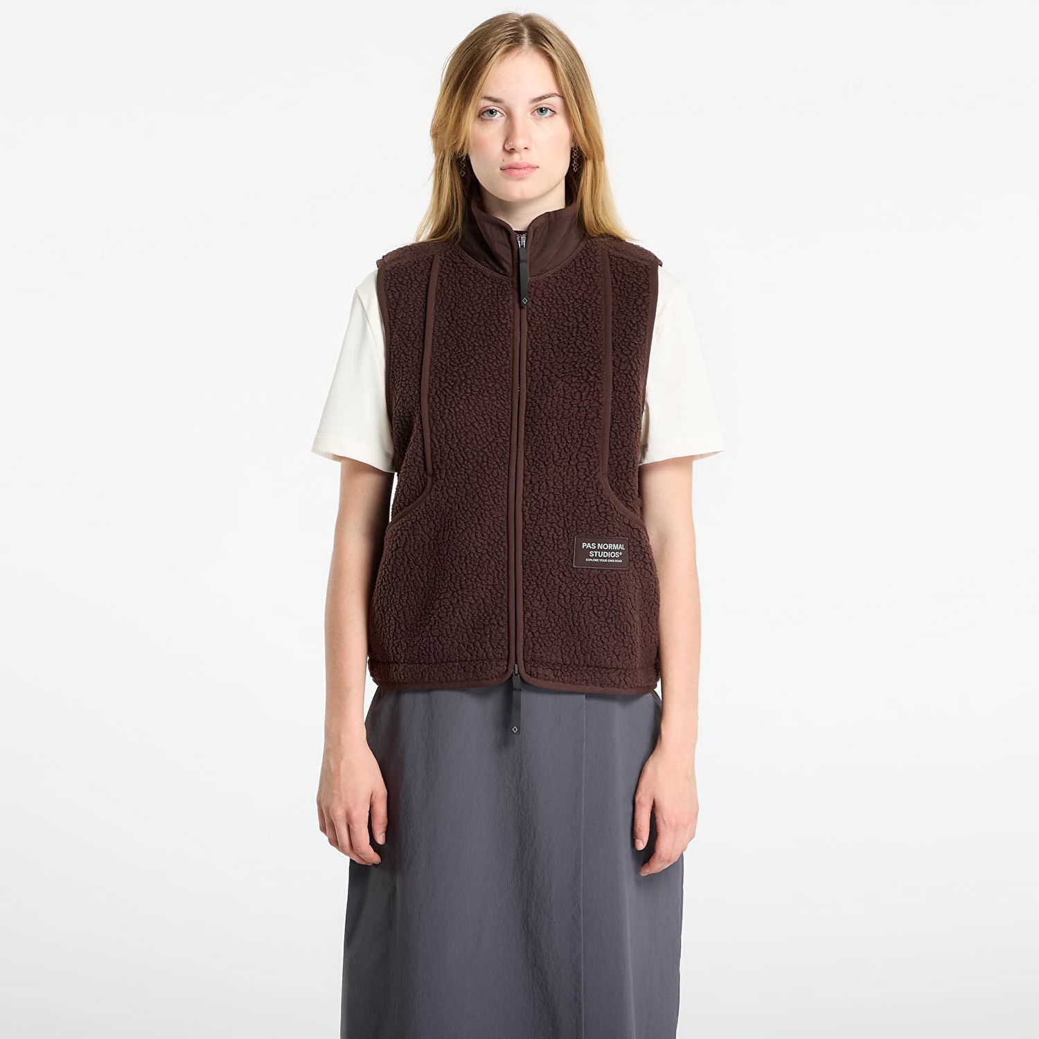 Vesta Pas Normal Studios Off-Race Pile Fleece Vest Hnedá | WL2005AO-996, 0