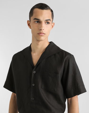 Košeľa Dolce & Gabbana Dolce & Gabbana Three-Button Linen Shirt Čierna | G5NE3TFU4JBN0000, 3