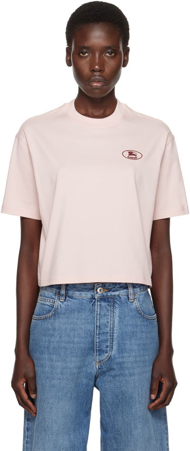 Crop Top Burberry Burberry Cropped Cotton T-Shirt Ružová | 8110083, 0