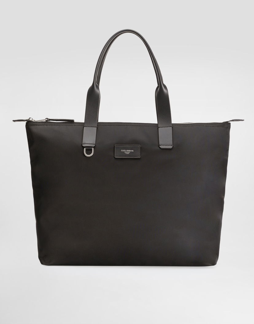 Tote bag Dolce & Gabbana Dolce & Gabbana Nylon and Calfskin Shopping Tote Čierna | BM2375AN4218B956