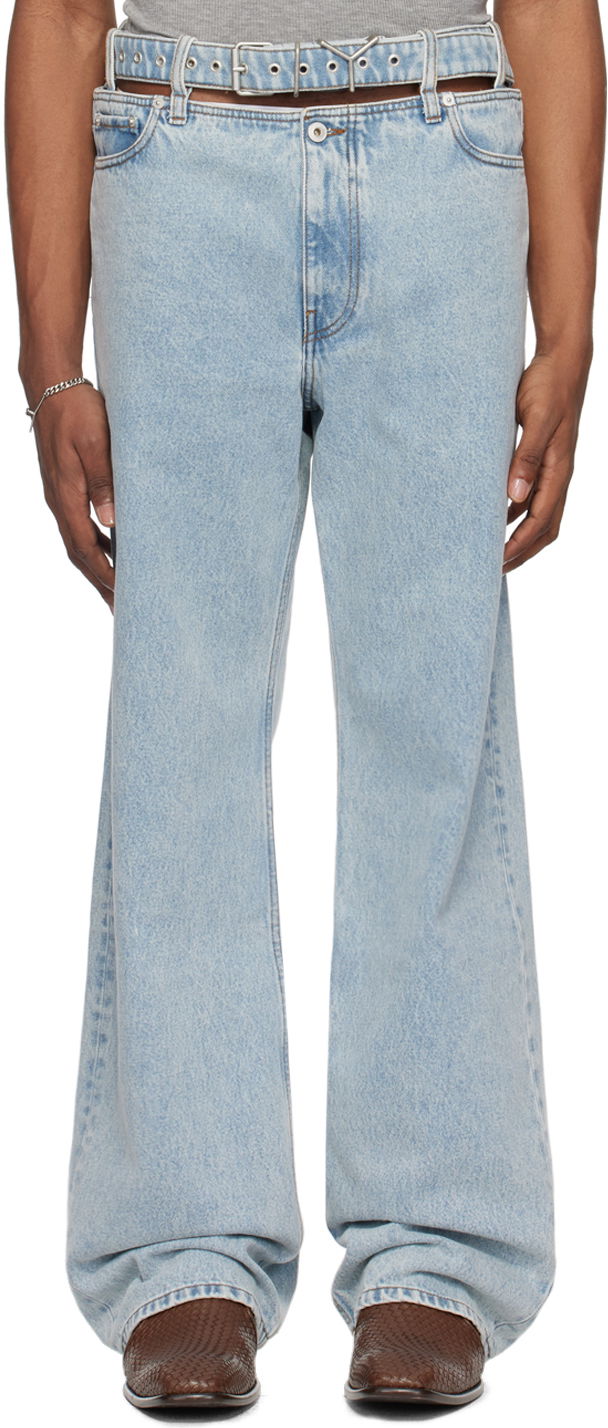 Džínsy Y/PROJECT Blue Y Belt Jeans Modrá | 207PA003, 0