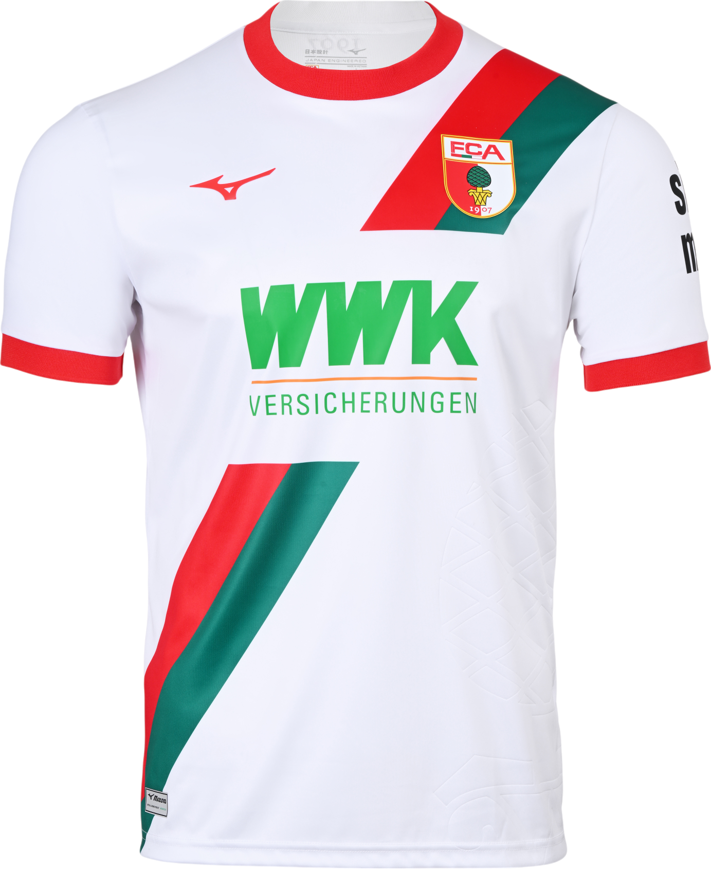 Dres Mizuno FC Augsburg Home Jersey 2025/26 Biela | p2gacx10-01, 1