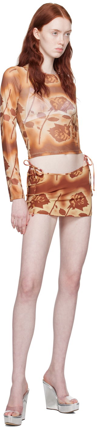 Sukňa Miaou Miaou Floral Long Sleeve Top Hnedá | 7029PM2SRO, 3