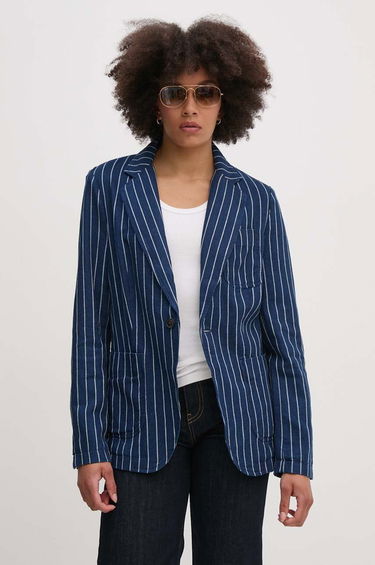 Bunda Polo by Ralph Lauren Striped Single-Breasted Blazer Modrá | 211934940, 0