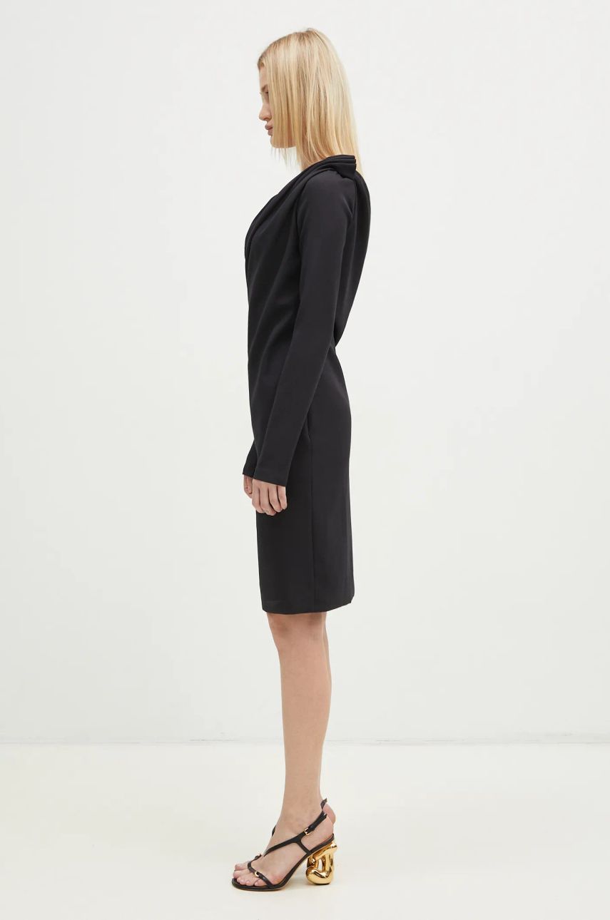 Šaty JW Anderson JW Anderson Shoulder Drape V-Neck Mini Dress Čierna | DR0446.PG1573.999, 1