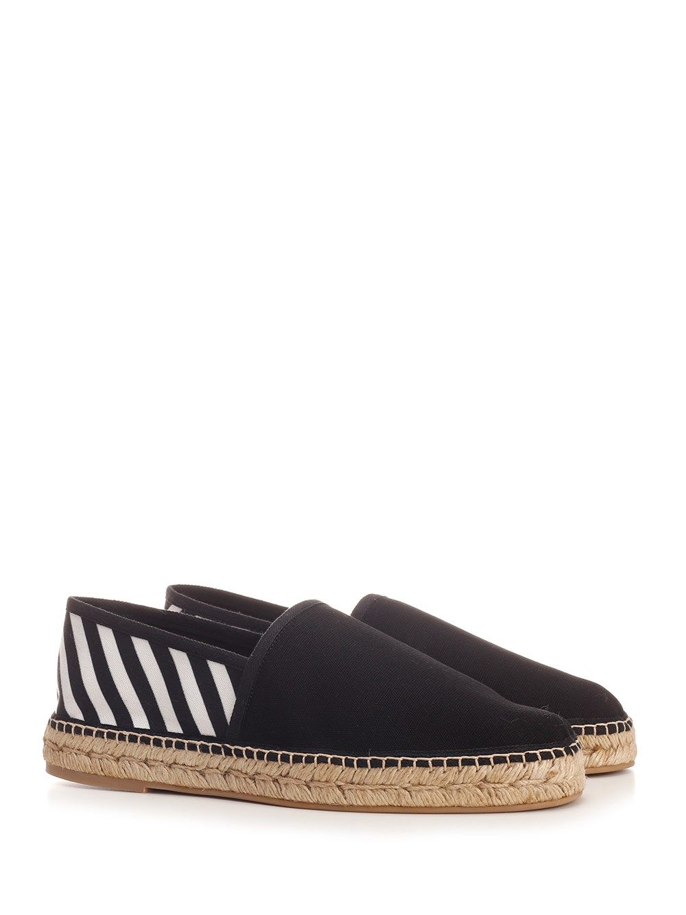 Diagonal Striped Canvas Espadrilles