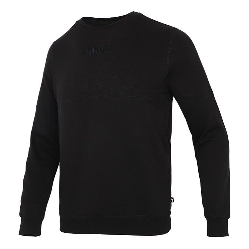 Sveter Puma Puma Logo Round Neck Pullover Čierna | 846409-01, 0