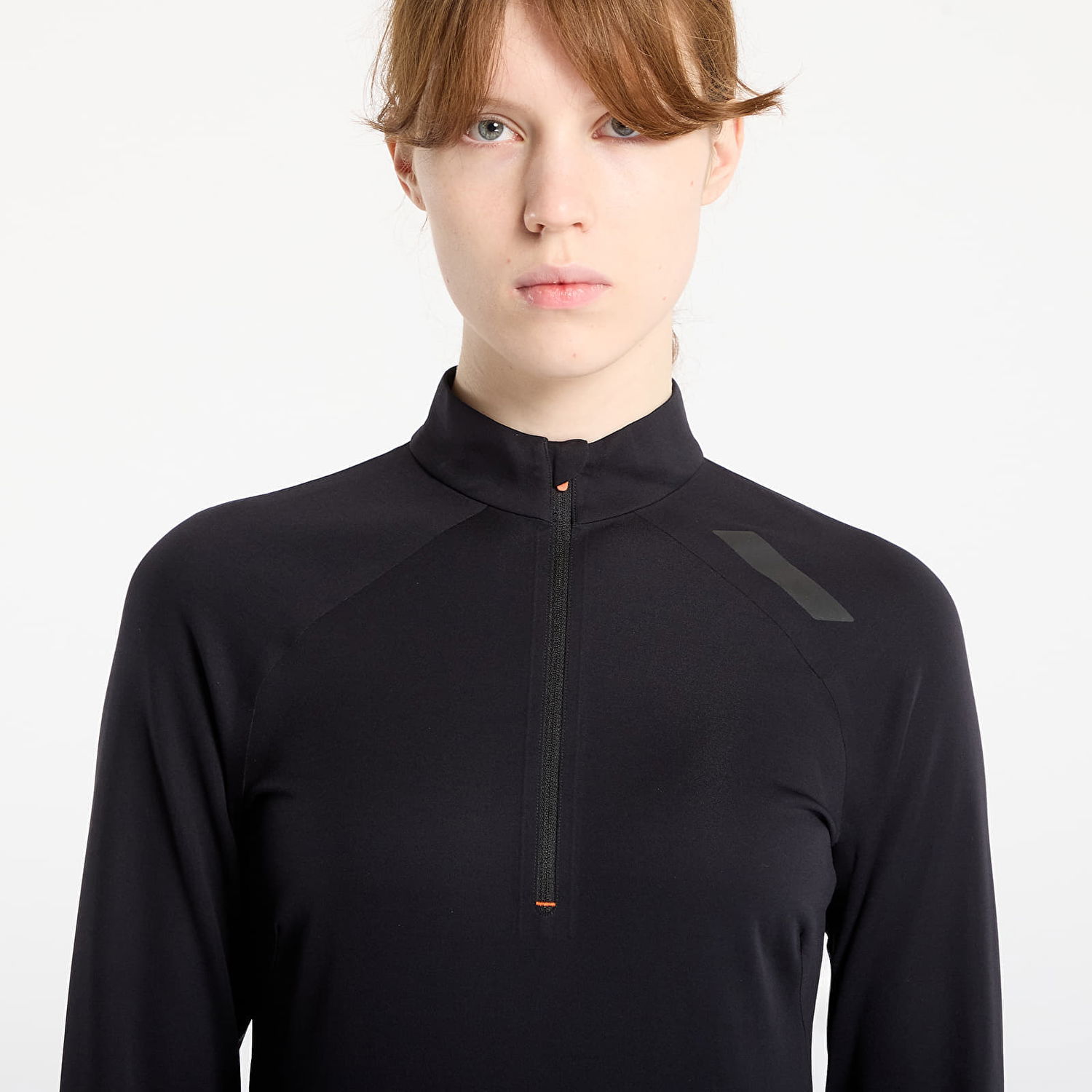 Tričká a tielka Soar Running Wooltech Long Sleeve Quarter-Zip Mock Neck Top with Thumbholes Čierna | AW25-SLS3W-BLK, 1