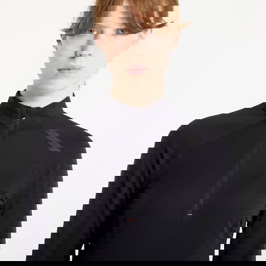 Tričká a tielka Soar Running Wooltech Long Sleeve Quarter-Zip Mock Neck Top with Thumbholes Čierna | AW25-SLS3W-BLK, 1