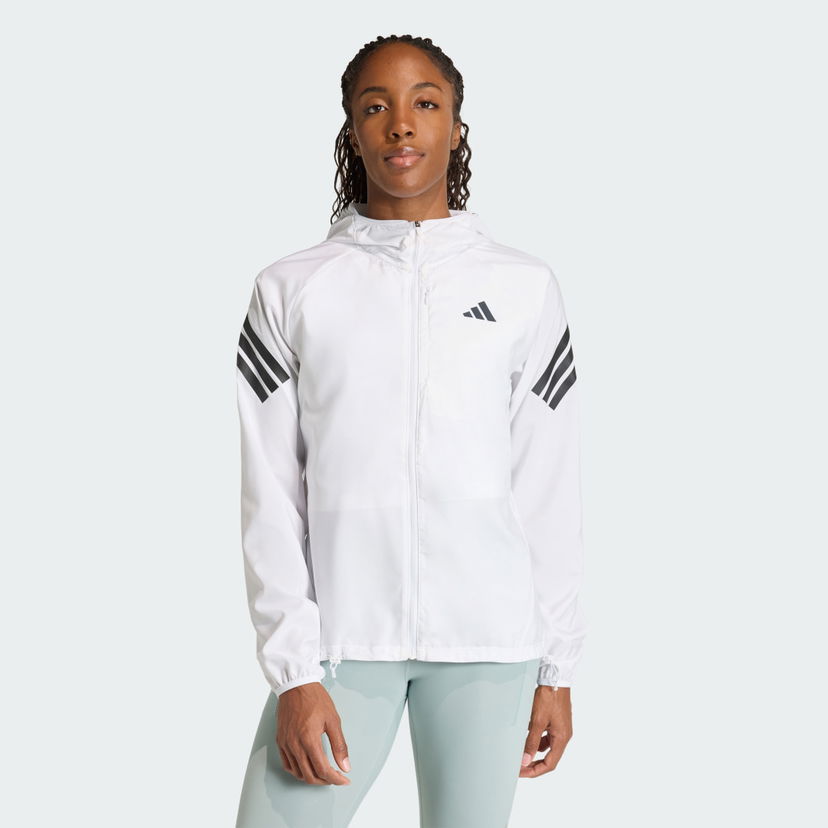 Vetrovka adidas Performance Hooded Windbreaker Jacket Iconic Running Biela | KQ8072
